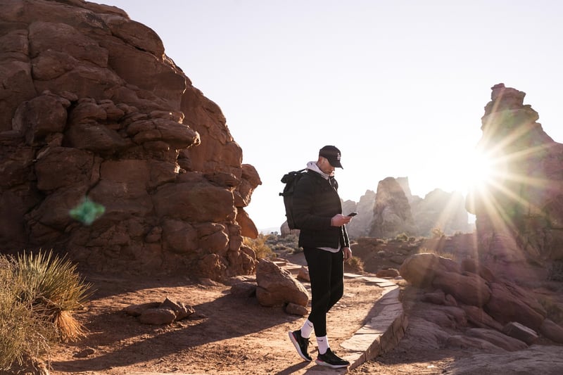 Hiking in challenging terrain
